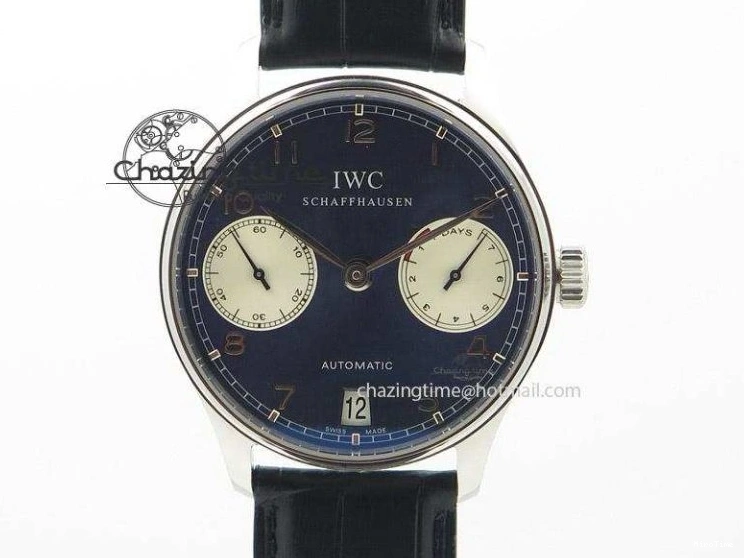 MIROTIME 0127 Effortless Portuguese IW544404 SS White Dial On Black Leather Strap A 7257